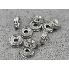 Рондель 6,5*2 мм 10 шт колір сталь (гіпоалергений сплав)