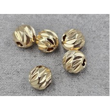 Бусина куля 8 мм 10 шт колір золото (гіпоалергений сплав)