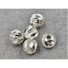 Бусина куля 8 мм 10 шт колір срібло (гіпоалергений сплав)