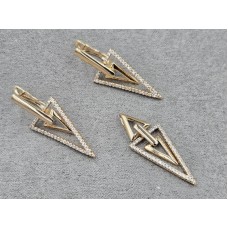 Комплект Xuping серьгии 13*35 мм + кулон 13*35 мм цвет 18к