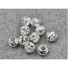 Бусина куля 5 мм 20 шт колір серебро (гіпоалергений сплав)