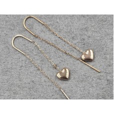 Сережки протяжки 8 мм висота 5 см рожеве золото нержавеющая сталь