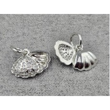 Підвіска двойна 9*14 мм колір сталь (гіпоалергений сплав)