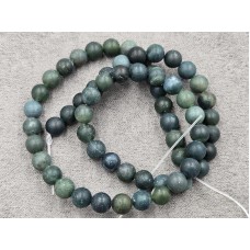 Агат моховий 6,1-6,3 мм матовый длина 36-37 см