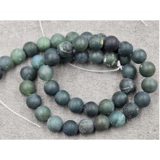 Агат моховий 8,4-8,6 мм матовый длина 36-37 см