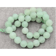 Авантюрин 10,5-10,7 мм зелений матовий довжина 36-37 см