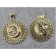 Подвеска 23 мм цвет лимонное золото (гиппоаллергенный сплав)