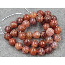Агат 10-10,2 мм огненный длина 38-39 см