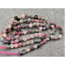 Турмалин монетка 3,8*2,3 мм грань длина 38-39 см