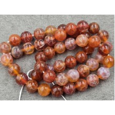 Агат 8,2-8,4 мм огненный длина 38-39 см