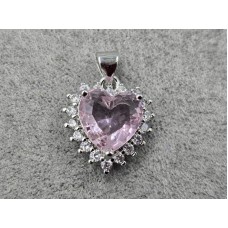 Підвіска серце 15 мм рожеве колір сталь (гіпоалергений сплав)