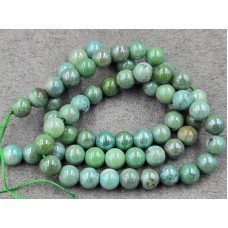 Агат яблочный 6,4-6,6 мм с покрытием длина 38-39 см