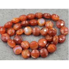 Агат монетка 10*6 мм грань длина 36-37 см