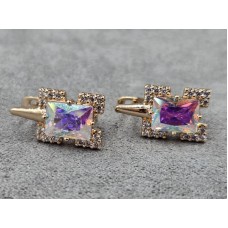 Серьги Xuping 10 мм высота 17 мм английский замок цвет 18к