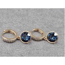 Серьги Xuping 9 мм высота 21 мм круглый замок цвет 18к