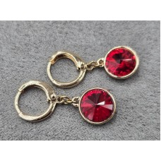 Серьги Xuping 10 мм высота 27 мм цвет 18к