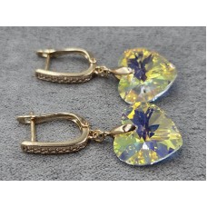 Серьги Xuping 14 мм высота 35 мм цвет 18к