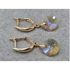 Серьги Xuping 12 мм высота 33 мм цвет 18к