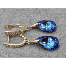 Серьги Xuping 9*16 мм высота 38 мм цвет 18к