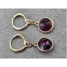 Серьги Xuping 10 мм высота 28 мм цвет 18к