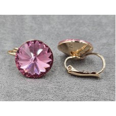 Серьги Xuping 14 мм высота 20 мм цвет 18к