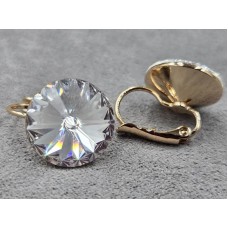 Серьги Xuping 14 мм высота 19 мм цвет 18к