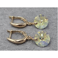 Серьги Xuping 12 мм высота 33 мм цвет 18к