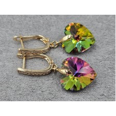 Серьги Xuping 14 мм высота 35 мм цвет 18к