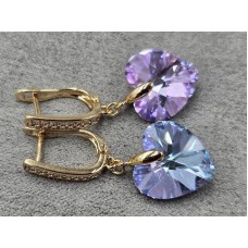 Серьги Xuping 14 мм высота 35 мм цвет 18к