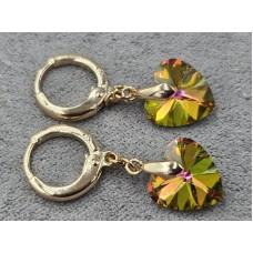 Серьги Xuping 10 мм высота 28 мм цвет 18к