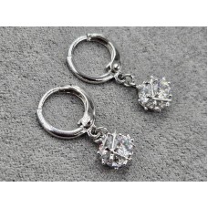 Сережки Xuping 7 мм висота 23 мм круглий замок родій