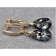 Серьги Xuping 9*16 мм высота 37 мм английский замок цвет 18к