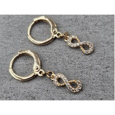 Сережки Xuping 4*10 мм висота 26 мм круглий замок колір 18к