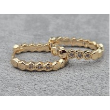 Сережки Xuping 3 мм висота 19 мм колір 18к