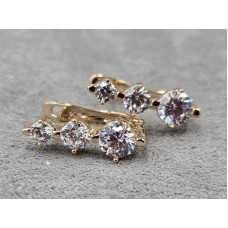 Сережки Xuping 6 мм висота 17 мм англійський замок колір 18к