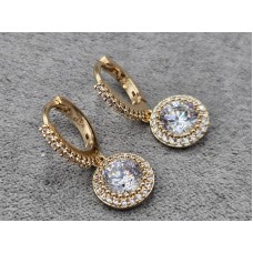 Сережки Xuping 9 мм висота 21 мм круглий замок колір 18к