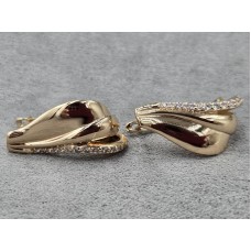 Сережки Xuping 11 мм висота 24 мм англійський замок колір 18к