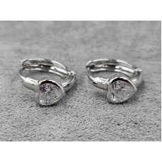 Сережки Xuping 6 мм висота 12 мм круглий замок родій