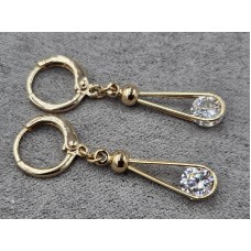 Сережки Xuping 6*22 мм висота 38 мм круглий замок колір 18к