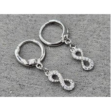 Сережки Xuping 4*12 мм висота 26 мм круглий замок родій