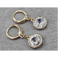 Сережки Xuping 10 мм висота 28 мм круглий замок колір 18к