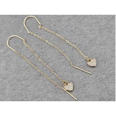 Сережки протяжки Xuping 6 мм довжина 6 см колір 18к