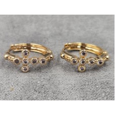 Сережки Xuping 8 мм висота 16 мм круглий замок колір 18к