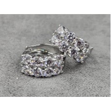 Сережки Xuping 6 мм висота 15 мм круглий замок родій