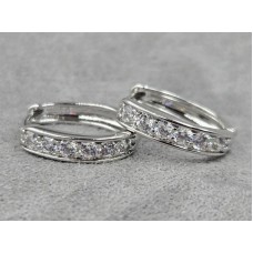 Сережки Xuping 3 мм висота 15 мм родій