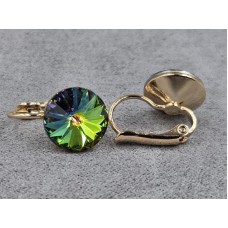 Сережки Xuping 11 мм висота 18 мм колір 18к