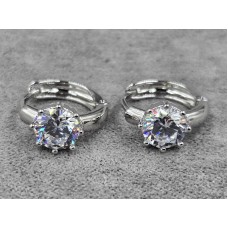 Сережки Xuping 7 мм висота 13 мм круглий замок родій