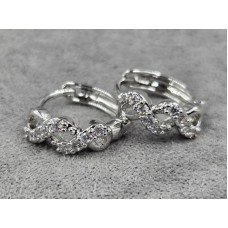 Сережки Xuping 5 мм висота 13 мм круглий замок родій