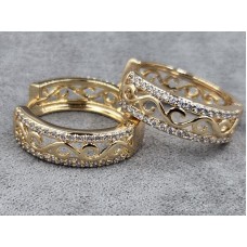 Сережки Xuping 7 мм висота 22 мм колір 18к