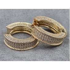 Сережки Xuping 7 мм висота 23 мм колір 18к